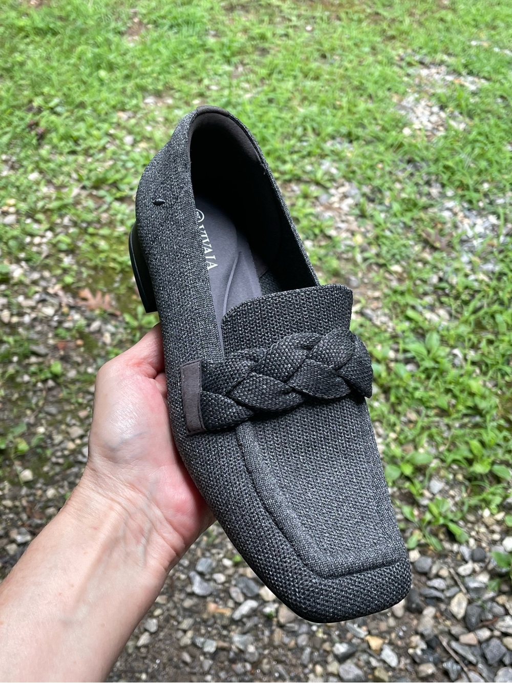 Vivaia Gray Square Toe Heeled Loafers Size 40